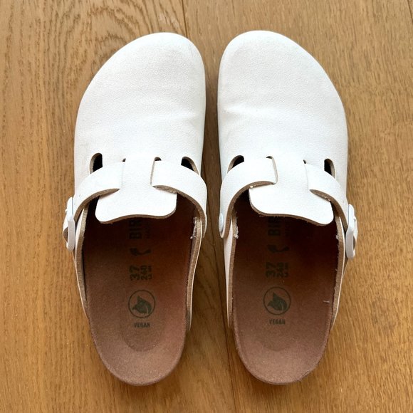 Birkenstock Shoes - White Boston Vegan Birkenstock